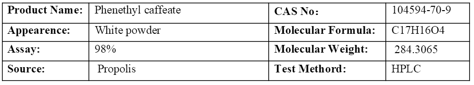 Phenethyl caffeate spec.